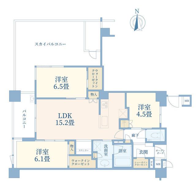 BRILLIA品川大井町(3LDK/4階)の間取り写真