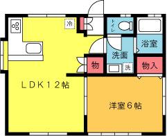 MALIE A(1LDK/2階)の間取り写真