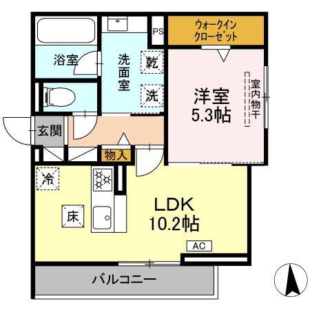 セレスティア藤江町(1LDK/1階)の間取り写真