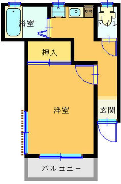 清宮ハイム(1K/1階)の間取り写真