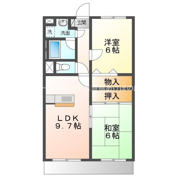 エバードリーム(2LDK/1階)の間取り写真