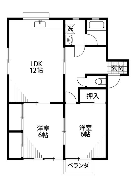 ヴィラ・ランコントレ(2LDK/1階)の間取り写真