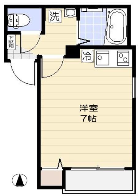 リッツ浅草(ワンルーム/1階)の間取り写真