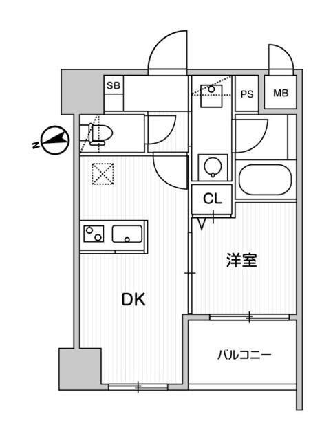 ウィーブベース大森(1DK/6階)の間取り写真