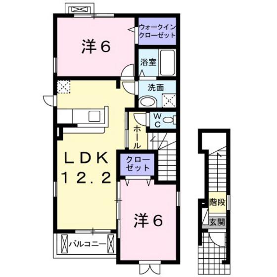 プロニティーハウス共生(2LDK/2階)の間取り写真
