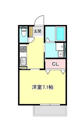 ロイヤルハイツ上本町(1K/1階)の間取り写真