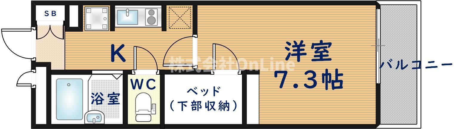 レオパレス ライズフリー(1K/1階)の間取り写真