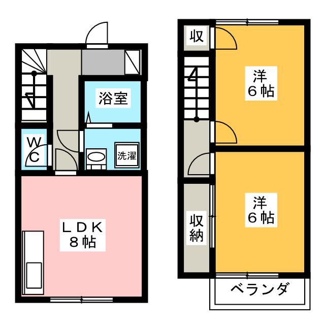 ハイツみつくだ(2LDK/1階)の間取り写真