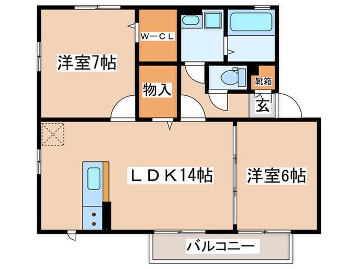 GRAND COURT東橋本(2LDK/2階)の間取り写真