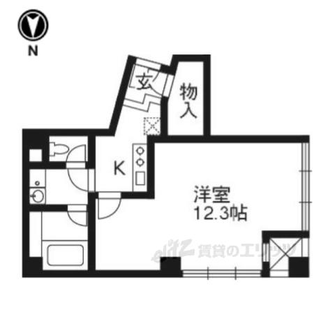 セントエルモ三条(1K/3階)の間取り写真