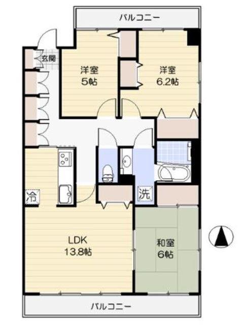 ルーエハイム府中(3LDK/3階)の間取り写真