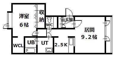 BELLE FLEUR(1LDK/1階)の間取り写真