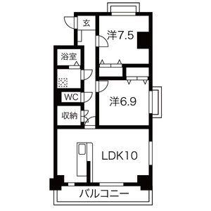 サン フォレストMW(2LDK/4階)の間取り写真