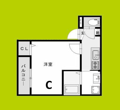 春日出北2丁目PJ(1K/3階)の間取り写真