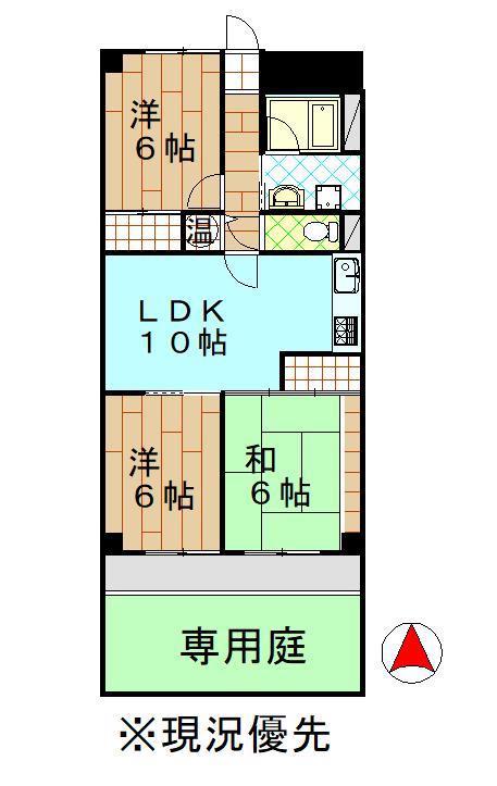シャンボール大倉山(3LDK/1階)の間取り写真
