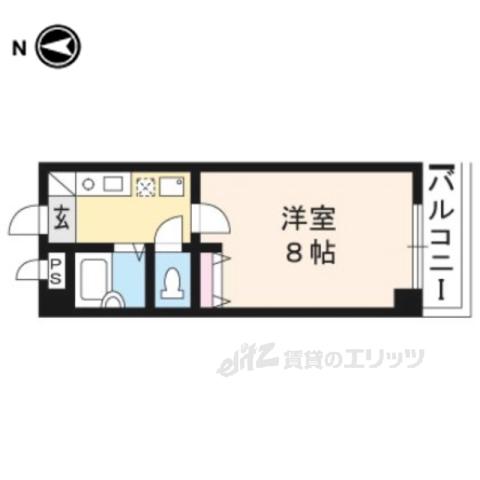 ユーロモダンビル(1K/4階)の間取り写真