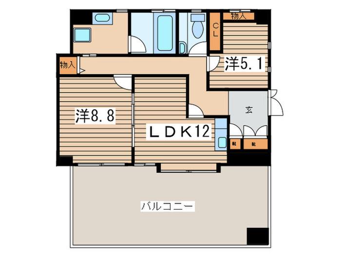 CITY SPIRE横浜和田町(2LDK/2階)の間取り写真