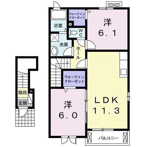 ボニート・カーサ(2LDK/2階)の間取り写真
