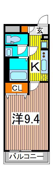リブリ・CREDO KAWAGUCHI II(1K/2階)の間取り写真