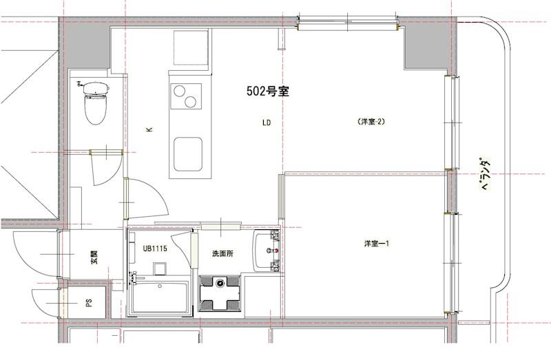 ホワイトアベニュー古谷(1LDK/5階)の間取り写真