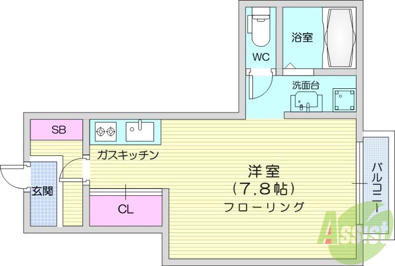 ハウスフォーユー 3(ワンルーム/1階)の間取り写真