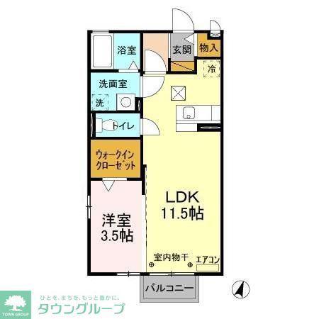クロスクローバーIII(1LDK/1階)の間取り写真