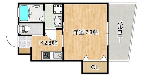 レユシール中山中町(1K/1階)の間取り写真