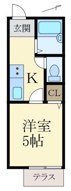TJ松江東(1K/1階)の間取り写真
