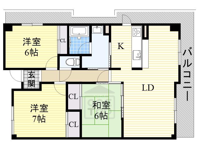 CASA SUNRISE(3LDK/5階)の間取り写真