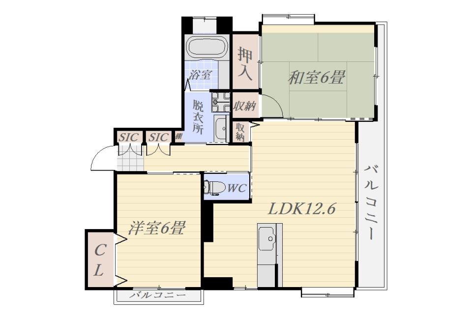 米澤BLDII(2LDK/2階)の間取り写真