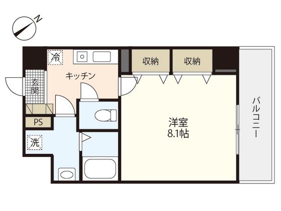 第22友建ビル(1K/7階)の間取り写真