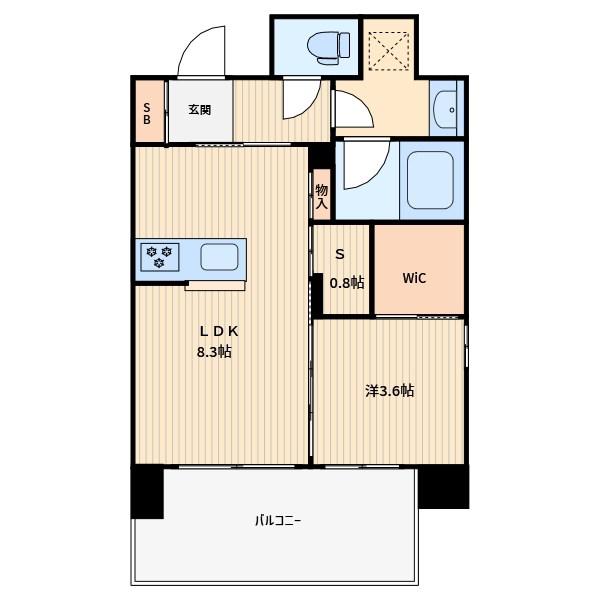 グランカーサ川口並木(1LDK/8階)の間取り写真