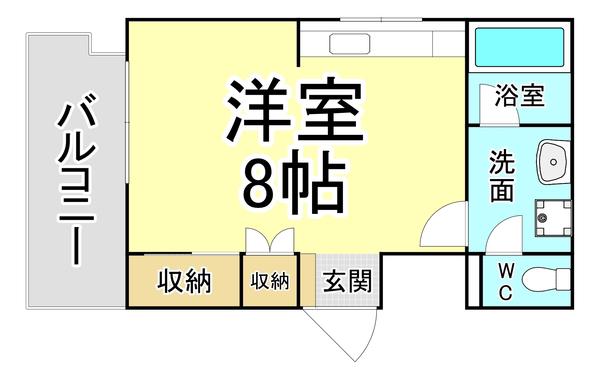 大八ビル(ワンルーム/3階)の間取り写真