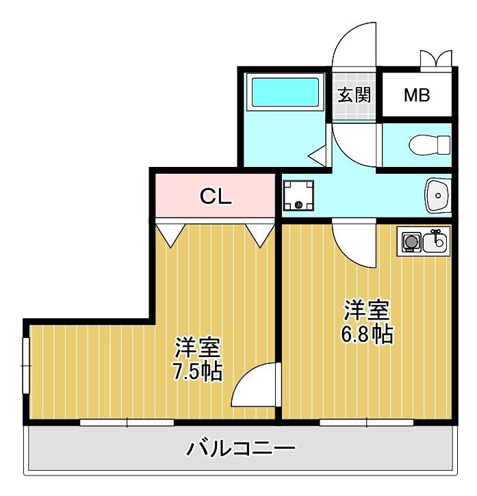 アークヒルズ(1DK/4階)の間取り写真
