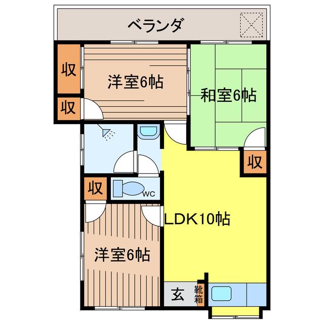 コーポIS(3LDK/3階)の間取り写真