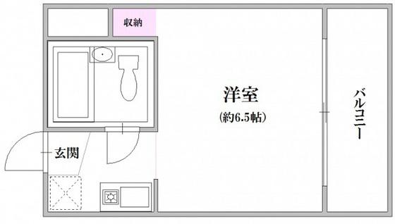コーポ円満地(ワンルーム/2階)の間取り写真