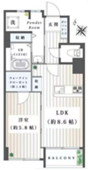 秀栄マンション(1LDK/3階)の間取り写真