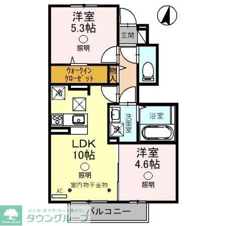 ポワール(2LDK/1階)の間取り写真