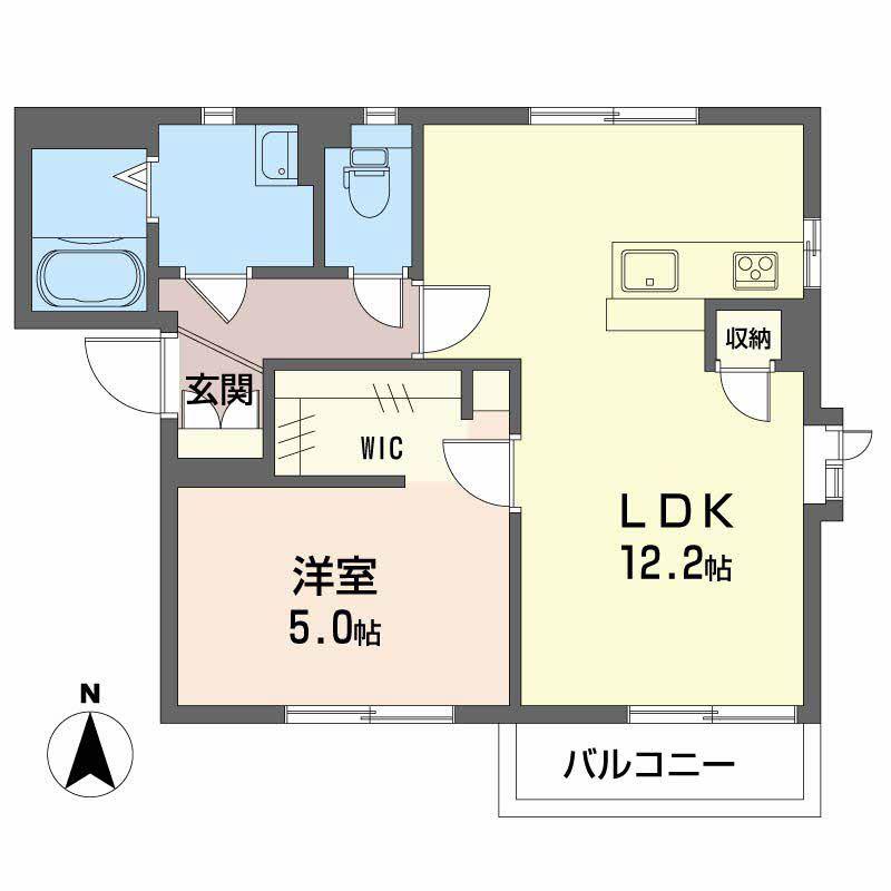 パルティールT(1LDK/1階)の間取り写真