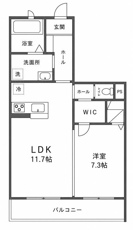 エスペランサヒルズ(1LDK/2階)の間取り写真