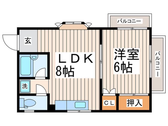 TOYOTAMA BAY(1LDK/3階)の間取り写真