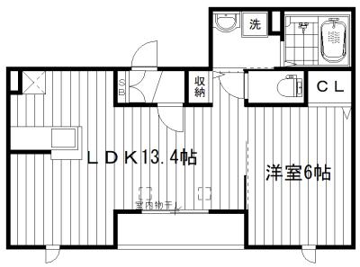 PARCHILL哲学堂(1LDK/2階)の間取り写真