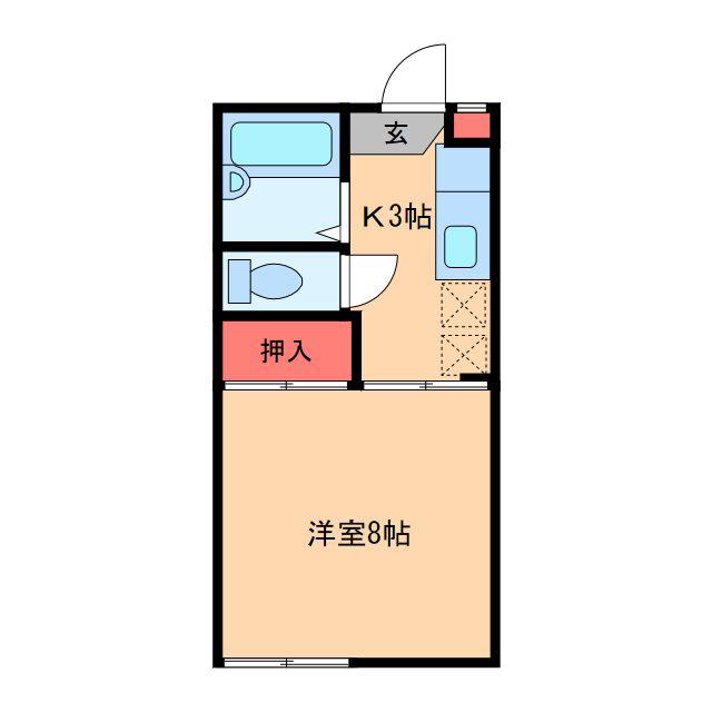 グリーンハイツ(1K/2階)の間取り写真