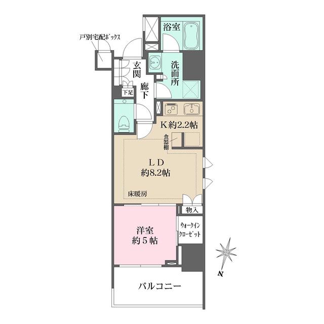 ザ・パークハウス麹町三丁目(1LDK/8階)の間取り写真