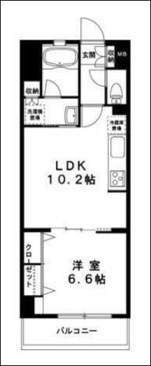 グランデュールIII江ノ島(1LDK/5階)の間取り写真