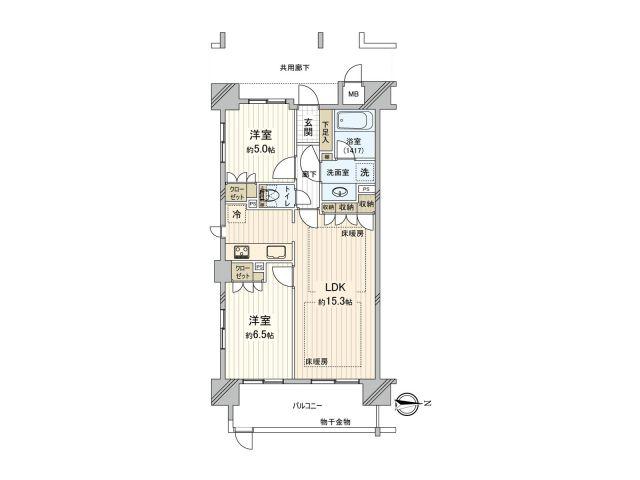 イトーピア江坂BALFLAT(2LDK/3階)の間取り写真