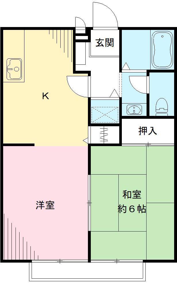 グリーンゾーンA(1LDK/2階)の間取り写真