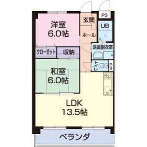 ラビアンローズ(2LDK/1階)の間取り写真