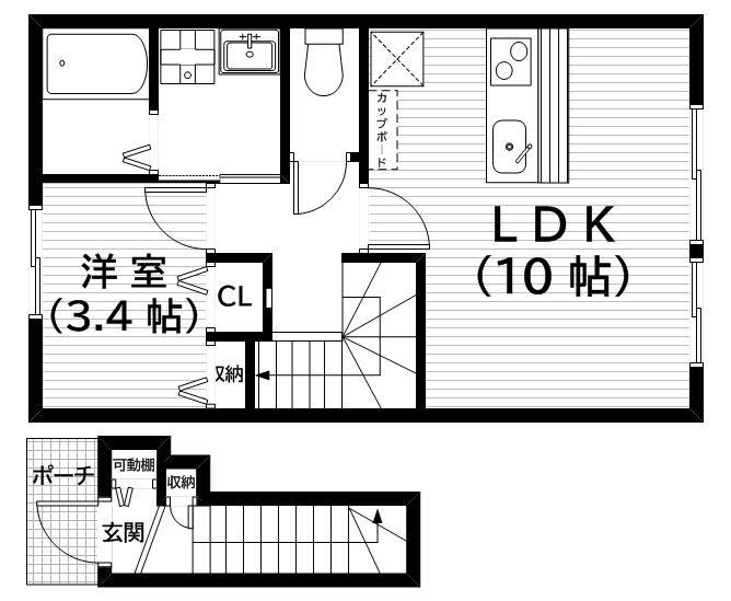 グッドライフステージ富士見台(1LDK/2階)の間取り写真