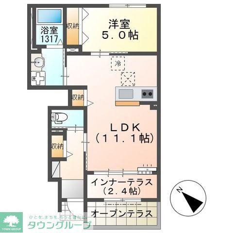 船橋市飯山満町アパート(1LDK/1階)の間取り写真